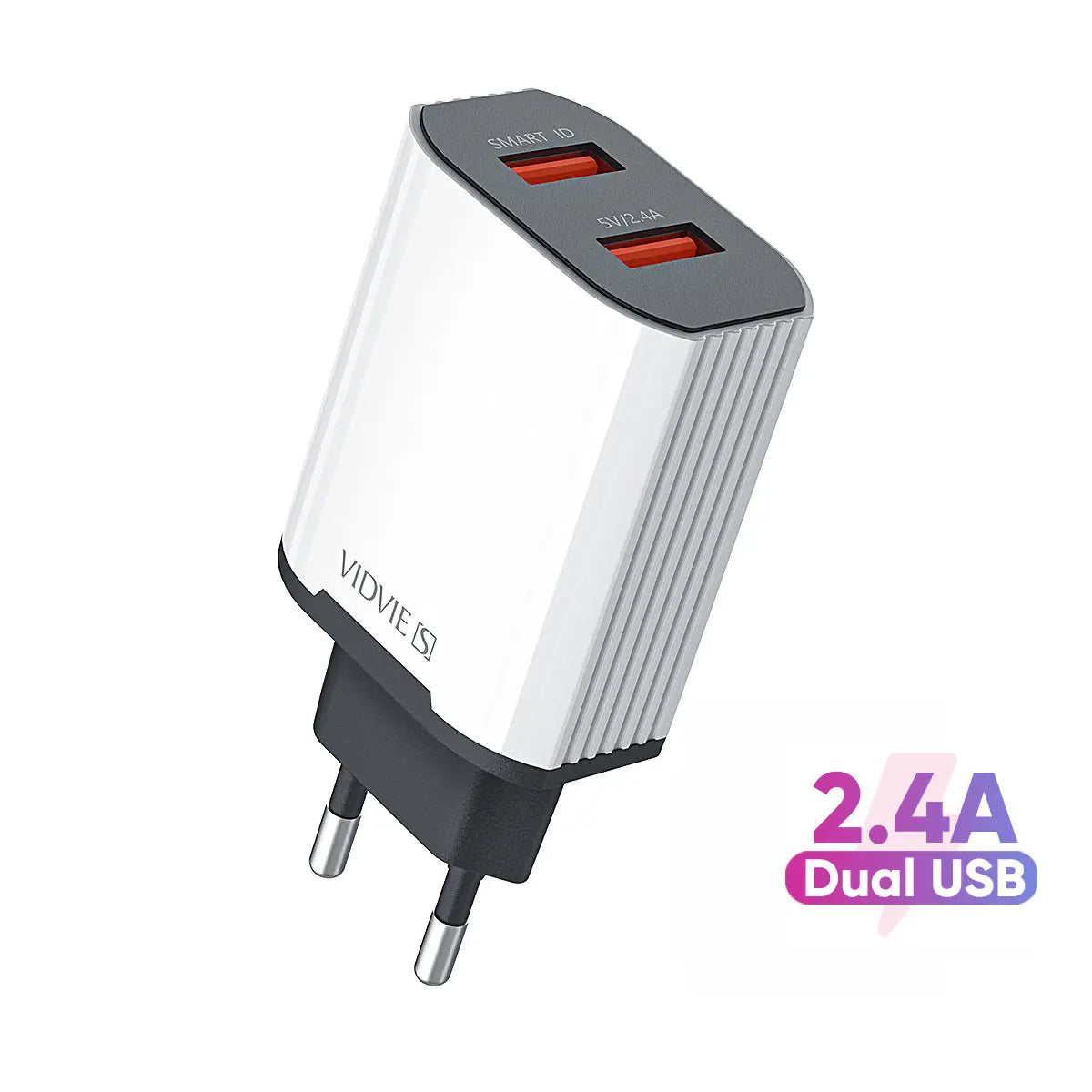 Cargador Celular con dos Puertos USB 2.4A + Cable Lightning iPhone